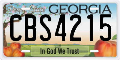 GA license plate CBS4215