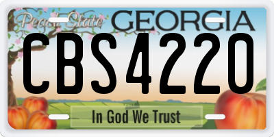 GA license plate CBS4220