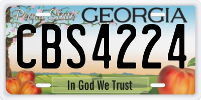 GA license plate CBS4224