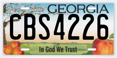 GA license plate CBS4226