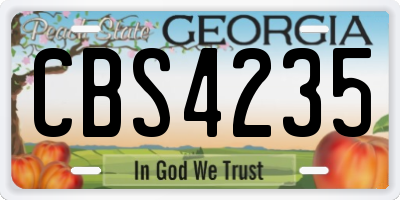 GA license plate CBS4235