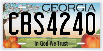GA license plate CBS4240
