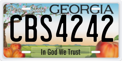 GA license plate CBS4242