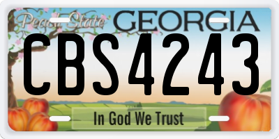 GA license plate CBS4243