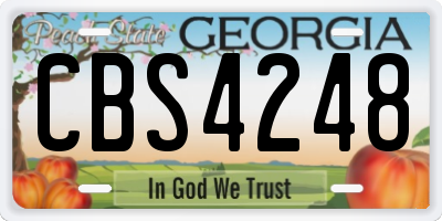 GA license plate CBS4248