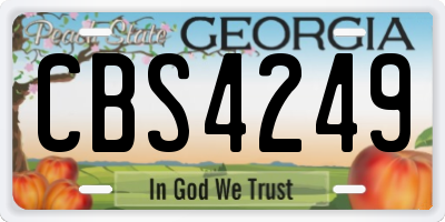 GA license plate CBS4249