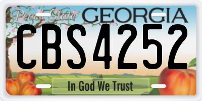GA license plate CBS4252