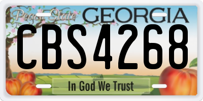 GA license plate CBS4268