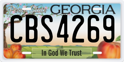 GA license plate CBS4269