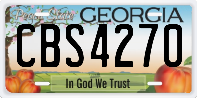 GA license plate CBS4270