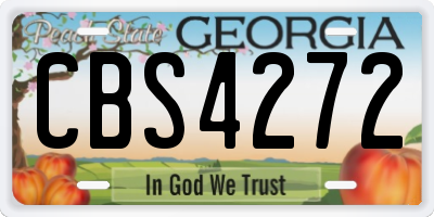 GA license plate CBS4272