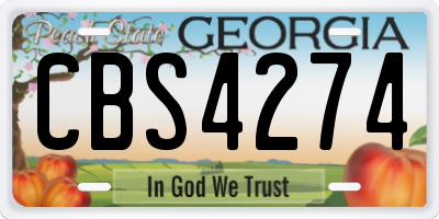 GA license plate CBS4274