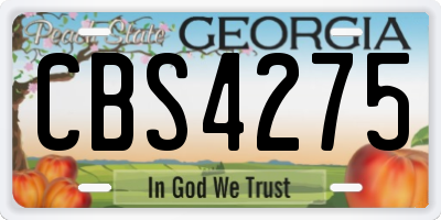 GA license plate CBS4275