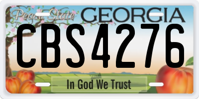 GA license plate CBS4276