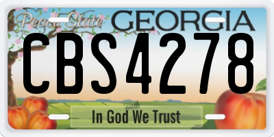 GA license plate CBS4278