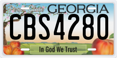 GA license plate CBS4280