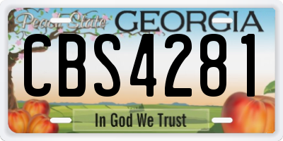 GA license plate CBS4281