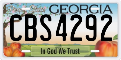 GA license plate CBS4292