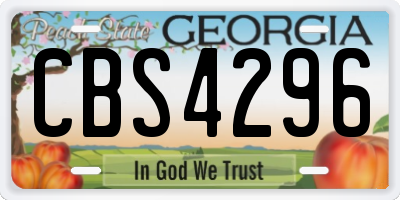 GA license plate CBS4296
