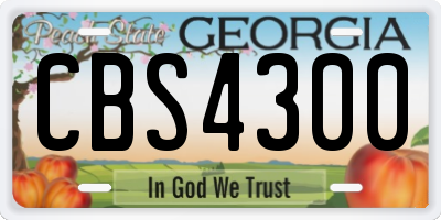 GA license plate CBS4300