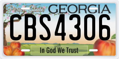 GA license plate CBS4306