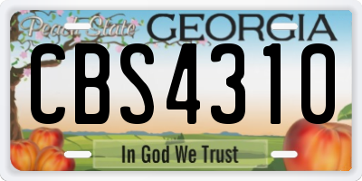 GA license plate CBS4310