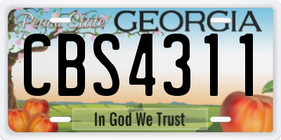 GA license plate CBS4311