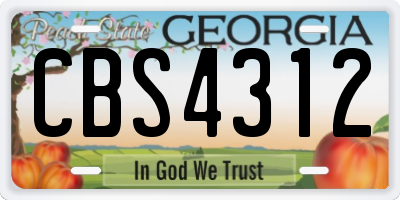 GA license plate CBS4312