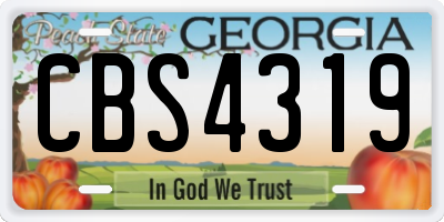 GA license plate CBS4319