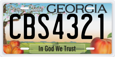 GA license plate CBS4321
