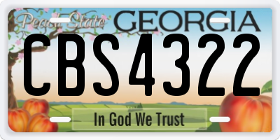 GA license plate CBS4322