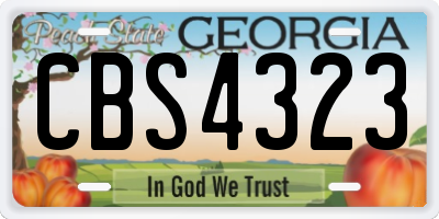 GA license plate CBS4323