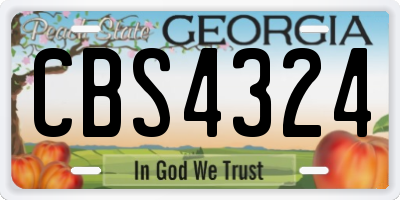 GA license plate CBS4324