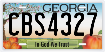 GA license plate CBS4327