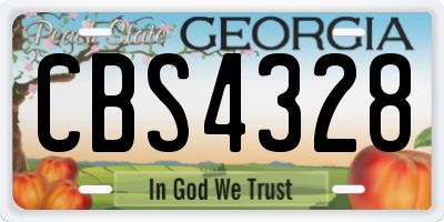 GA license plate CBS4328