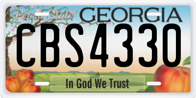 GA license plate CBS4330