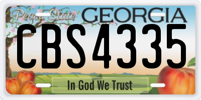 GA license plate CBS4335