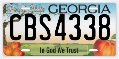 GA license plate CBS4338
