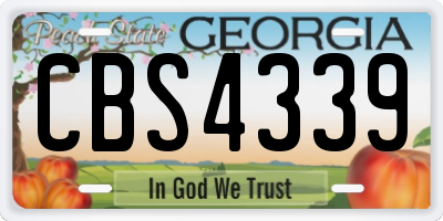 GA license plate CBS4339