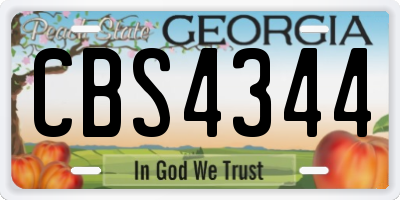 GA license plate CBS4344