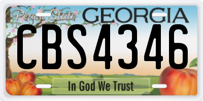 GA license plate CBS4346