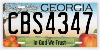 GA license plate CBS4347