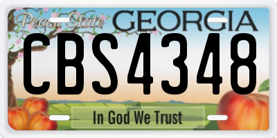 GA license plate CBS4348
