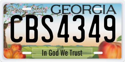 GA license plate CBS4349