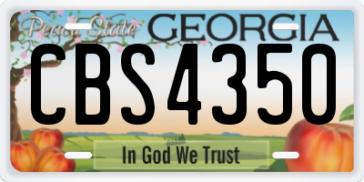 GA license plate CBS4350
