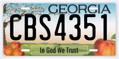 GA license plate CBS4351