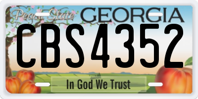 GA license plate CBS4352