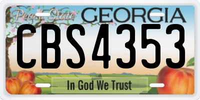GA license plate CBS4353