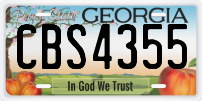 GA license plate CBS4355