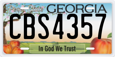 GA license plate CBS4357